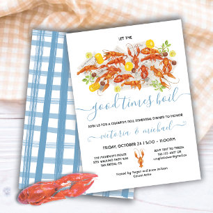 Crawfish Boil Engagement Rehearsal Dinner Party Invitation