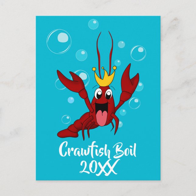 Crawfish Boil Family Reunion Invitation Postcard (Front)