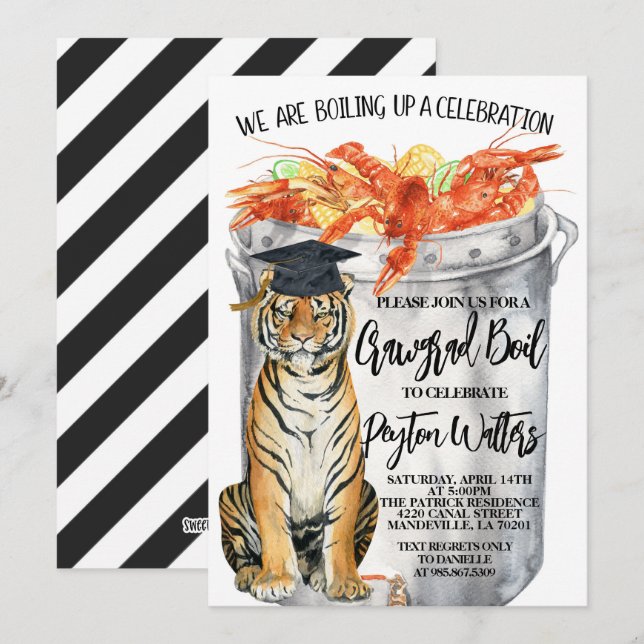 Crawfish Boil Graduation Invitation (Front/Back)