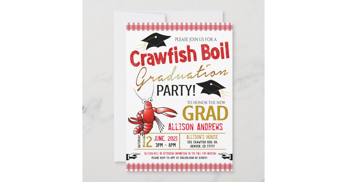 Crawfish Boil Graduation Party Invitation | Zazzle