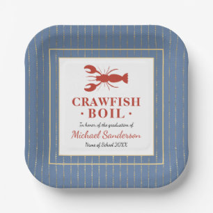 Crawfish Boil Graduation Party Paper Plate