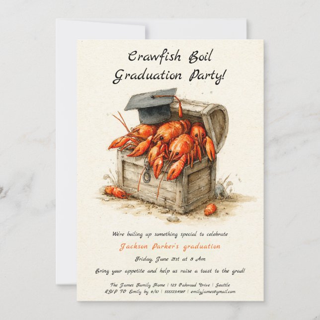 Crawfish Boil Graduation Party | Southern Style  Invitation (Front)