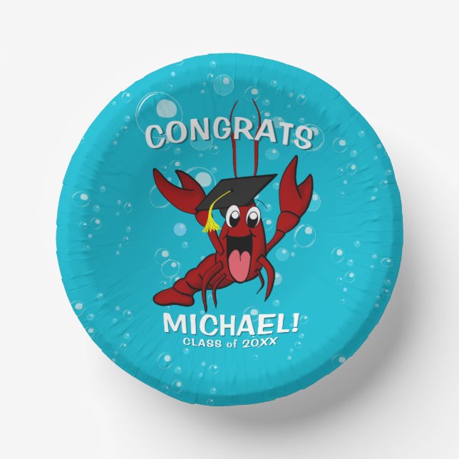 Crawfish Boil Graduation School Event Paper Plate (Front)