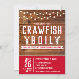 Crawfish Boil Graduation Seafood Party Invitation