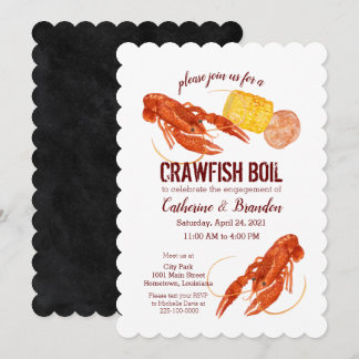 Crawfish Boil Illustrated Invitation