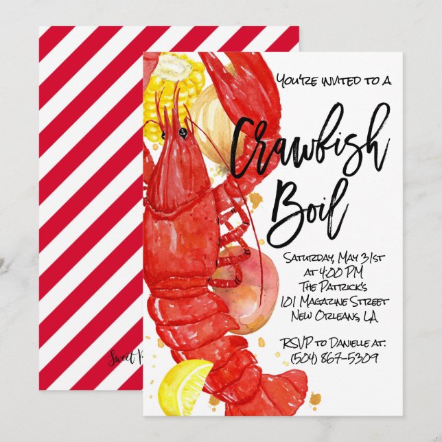 Crawfish Boil Invitation (Front/Back)