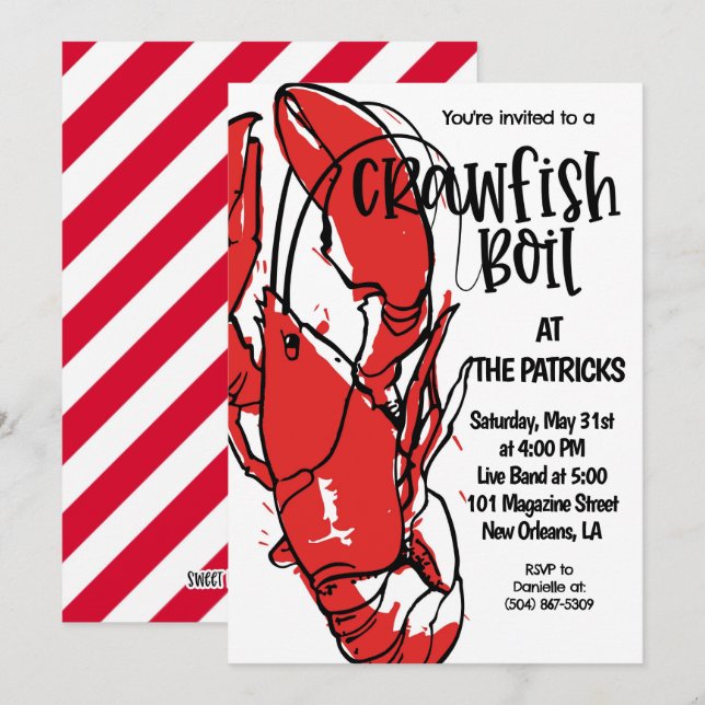 Crawfish Boil Invitation (Front/Back)