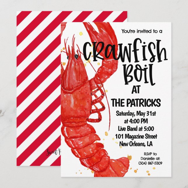 Crawfish Boil Invitation (Front/Back)