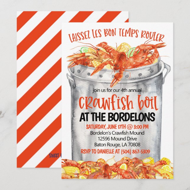 Crawfish Boil Invitation (Front/Back)