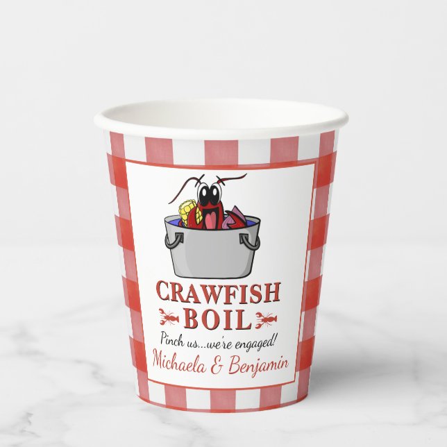 Crawfish Boil Lobster Barbecue Engagement Party Paper Cups (Front)