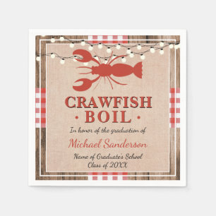 Crawfish Boil Lobster Engagement Party Rustic Napkin