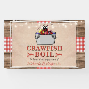 Crawfish Boil Lobster Rustic Engagement Party Banner