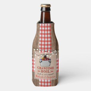 Crawfish Boil Lobster Rustic Engagement Party Bottle Cooler