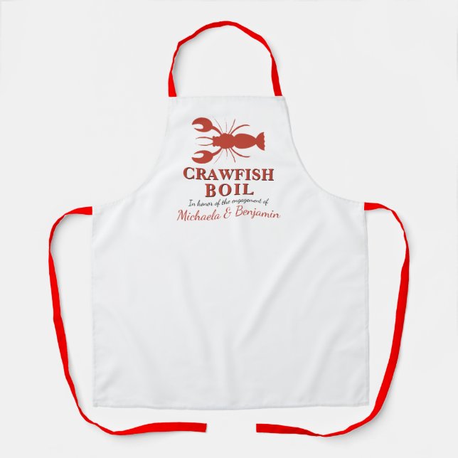 Crawfish Boil Lobster Seafood Party Engagement Apron (Front)