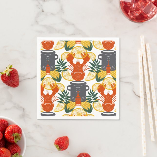 Crawfish Boil Party –Cajun Seafood Celebration Napkin (Insitu)