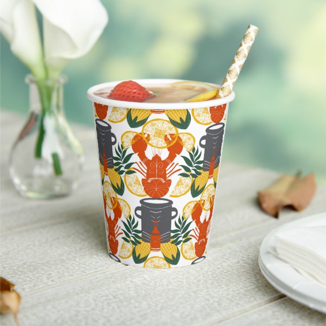 Crawfish Boil Party –Cajun Seafood Celebration Paper Cups (Insitu)