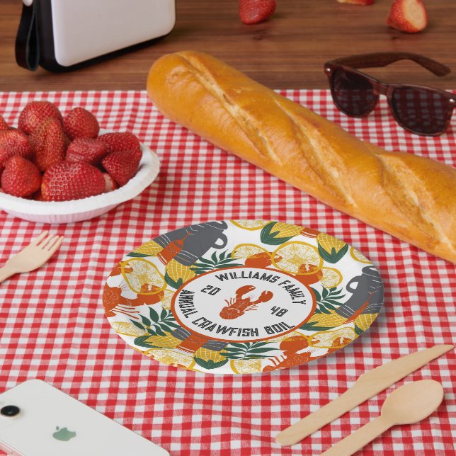Crawfish Boil Party –Cajun Seafood Celebration Paper Plate (Picnic)