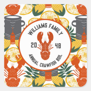 Crawfish Boil Party –Cajun Seafood Celebration Square Sticker
