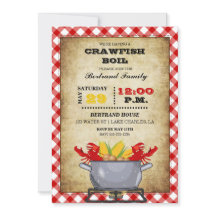 Crawfish Boil Pot Red Chequered Gingham
