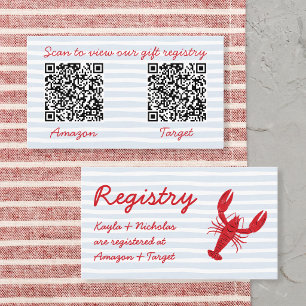 Crawfish Boil Registry Engagement Couples Shower Enclosure Card