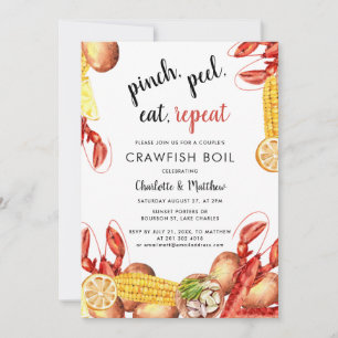 Crawfish Boil Script Engagement Party Invitation