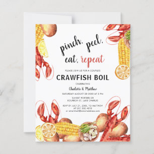 Crawfish Boil Script Engagement Party Invitation