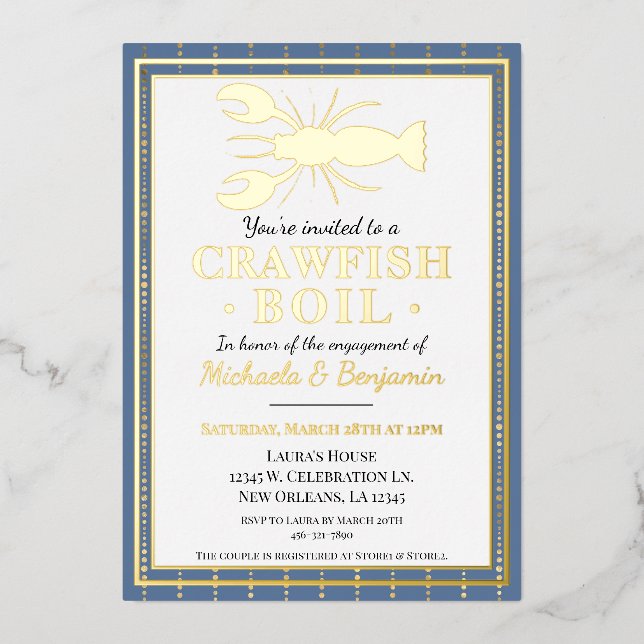 Crawfish Boil Seafood Blue Engagement Party (Front)