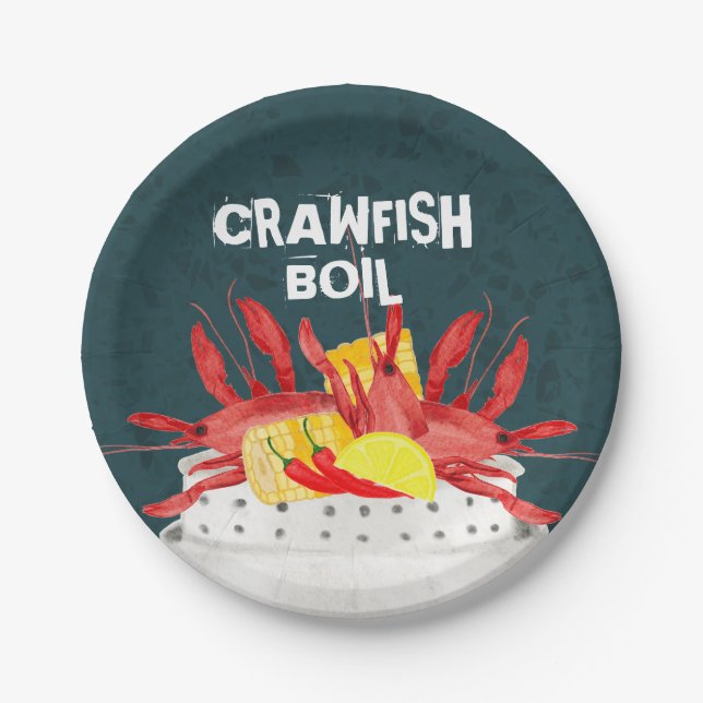 Crawfish Boil Seafood Summer Party Paper Plate (Front)