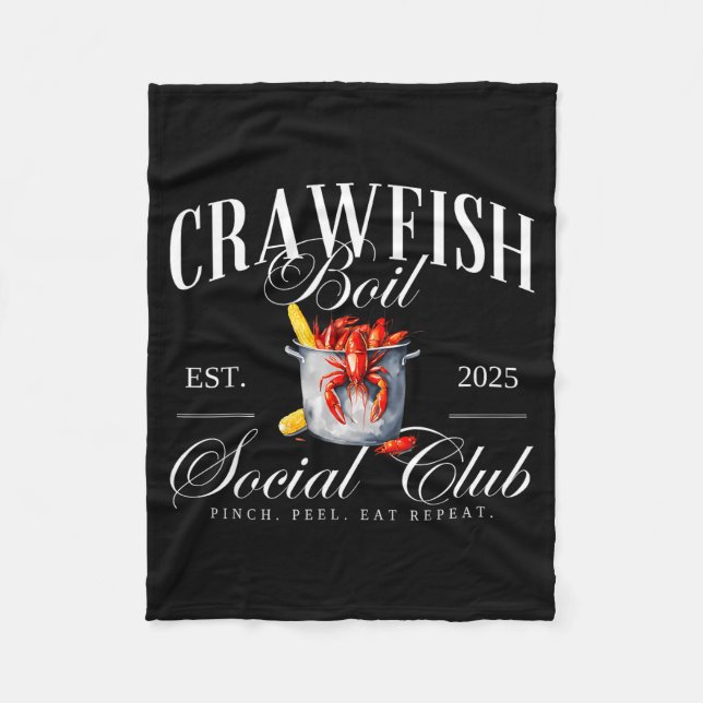 Crawfish Boil Social Club Cajun Seafood Festival S Fleece Blanket (Front)