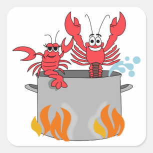 Crawfish Boil Square Sticker