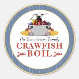 Crawfish Boil Summer Seafood Barbecue Party Classic Round Sticker