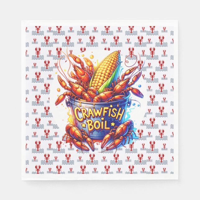CRAWFISH BOIL THEME  NAPKIN (Front)