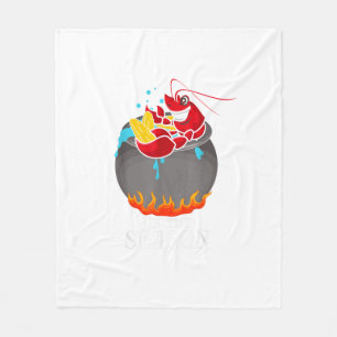 Crawfish Boil Tis The Season Crawdaddy Crayfish Fu Fleece Blanket