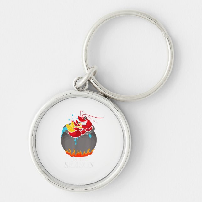 Crawfish Boil Tis The Season Crawdaddy Crayfish Fu Key Ring (Front)