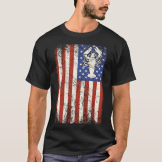 Crawfish Boil USA Flag American Crayfish Crew Fest T-Shirt