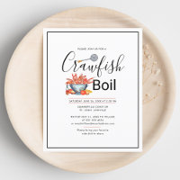 Crawfish Boil Watercolor Family Cookout Invitation