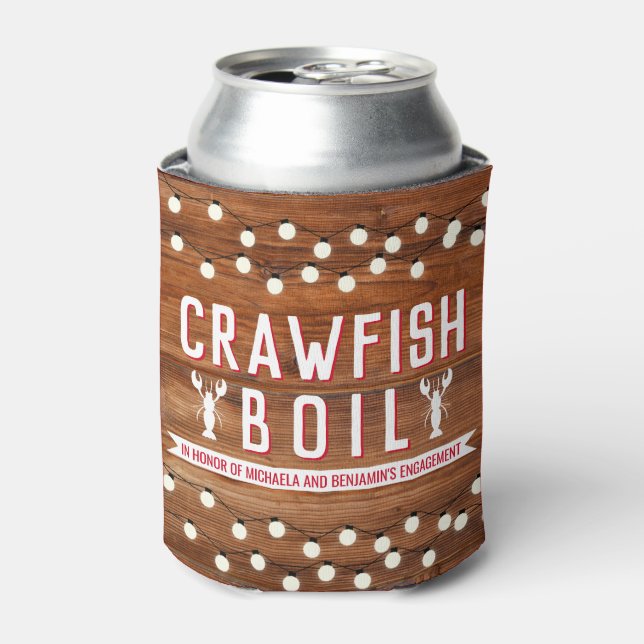 Crawfish Boil Wedding Engagement Party Favour Can Cooler (Can Front)