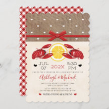 Crawfish Boil Wedding Shower Couples Monogram Invi