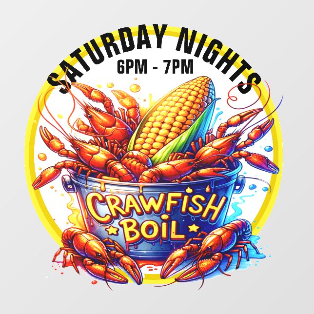 CRAWFISH BOIL  WINDOW CLING (Sheet)