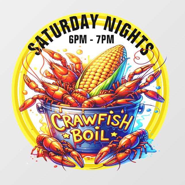 CRAWFISH BOIL  WINDOW CLING (Sheet)