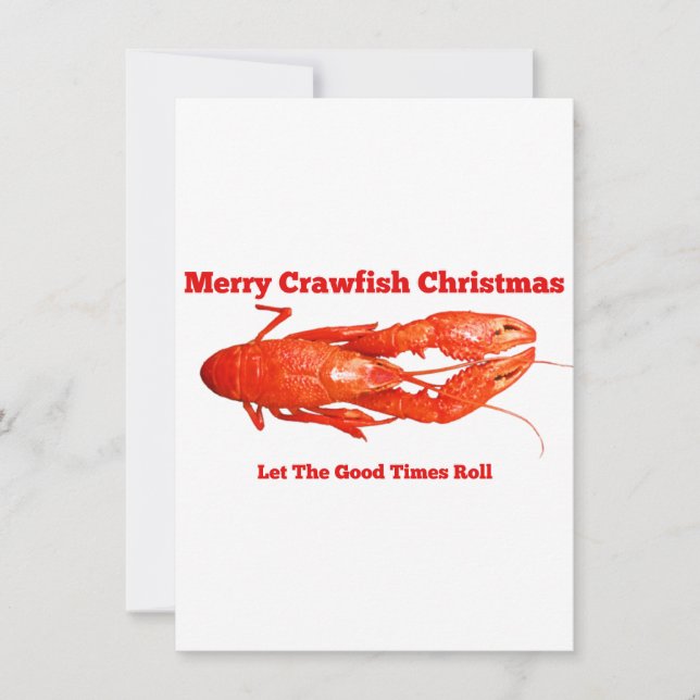Crawfish Christmas Holiday Card (Front)