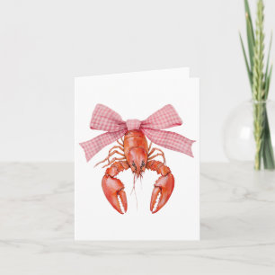 Crawfish Coquette Bow Crawfish Boil Lobster Cajun  Card
