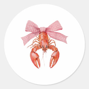 Crawfish Coquette Bow Crawfish Boil Lobster Cajun Classic Round Sticker