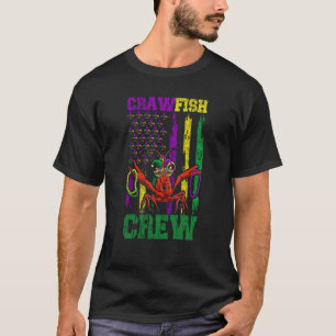 Crawfish Crew Beads Mardi Gras Flag Dab Kids Toddl T-Shirt