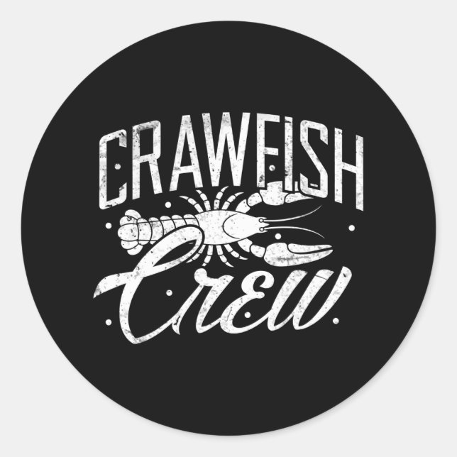 Crawfish Crew Cajun Boil Crayfish Festival Party Classic Round Sticker (Front)