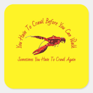 Crawfish Design Square Sticker