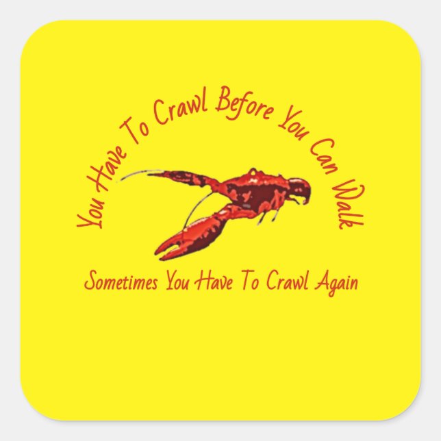 Crawfish Design Square Sticker (Front)