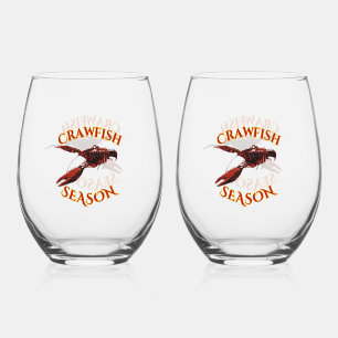 Crawfish Down On The Bayou Stemless Wine Glass