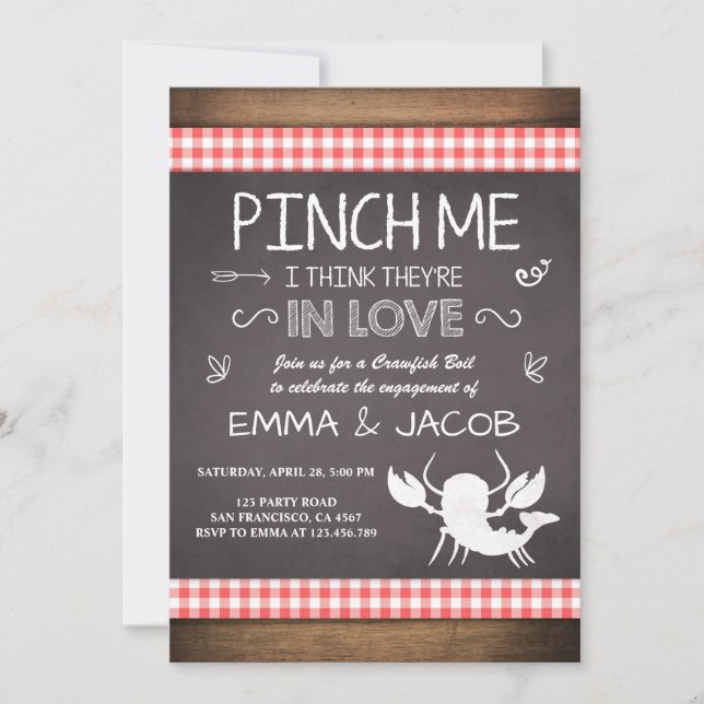 Crawfish engagement party Couples shower Seafood Invitation (Front)