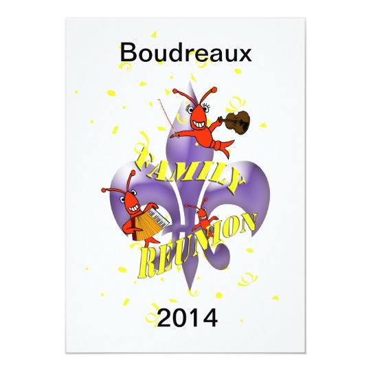 Crawfish Fleur de Lis Family Reunion Card